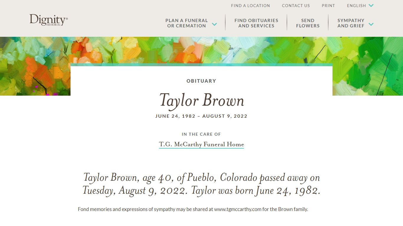 Taylor Brown Obituary - Pueblo, CO